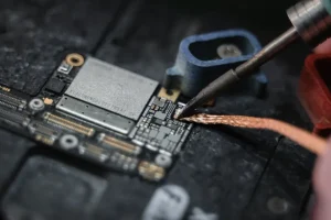 Soldering wires on PCB board